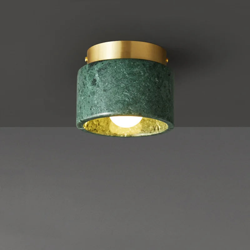 Luxury Italian Marble LED Ceiling Downlight – Green & White Stone Light for Living Room, Bedroom & Corridor