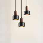 Black Travertine Pendant Light – Stone Droplight for Bedside, Dining & Kitchen Island