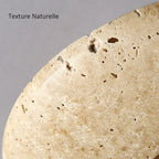 Wabi Sabi Yellow Travertine Ceiling Light – Disc-Shaped Stone Lamp for Home, Hotel & Balcony