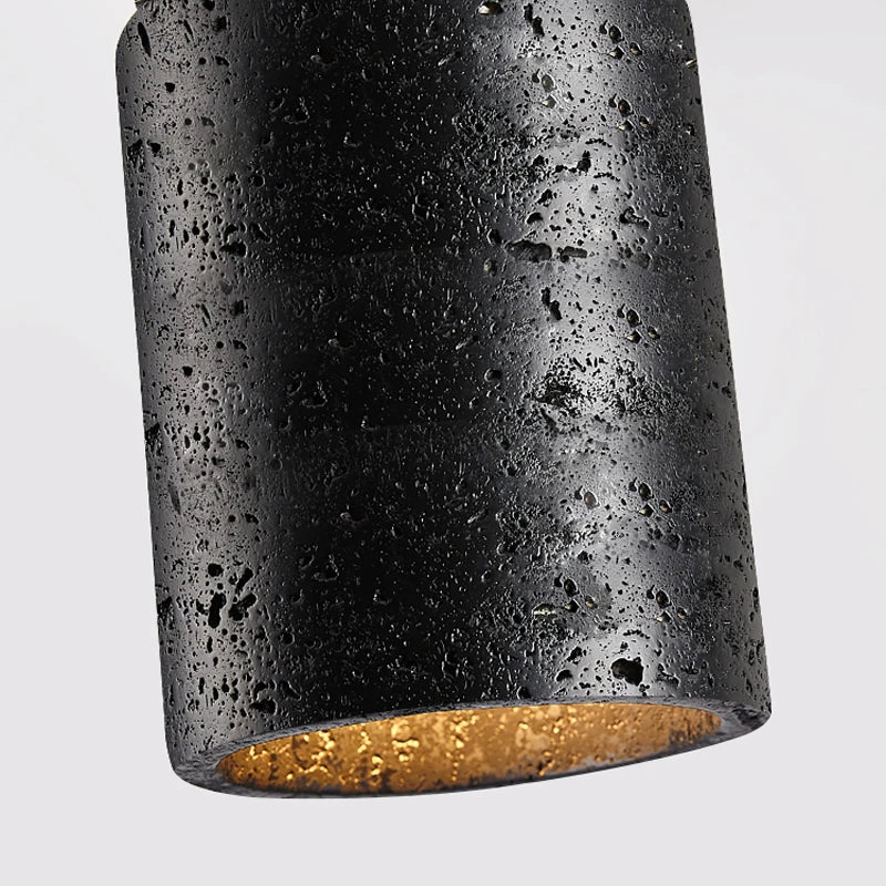 Creative Wabi Sabi Ceiling Lamp – Premium Black Stone LED Light for Bedroom & Corridor