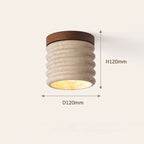 Wabi Sabi Yellow Marble LED Downlight – Travertine Stone Ceiling Lamp for Foyer, Corridor & Hotel