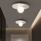 Italian Marble LED Ceiling Lamp – Nordic White, Black & Green Stone Light for Bedroom & Corridor