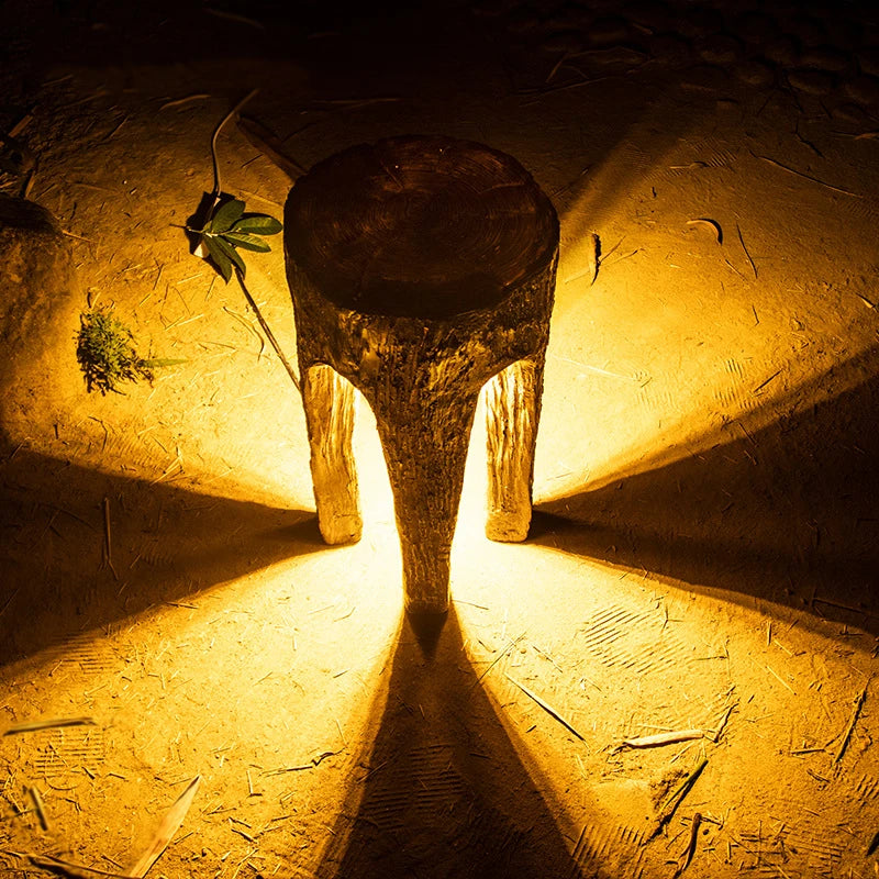 AC Powered LED Wood Seat Lamp – Outdoor Landscape Light for Villa, Garden & Lawn