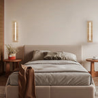 Wabi-Sabi Travertine LED Wall Sconce – Outdoor Stone Lamp for Balcony or Living Room