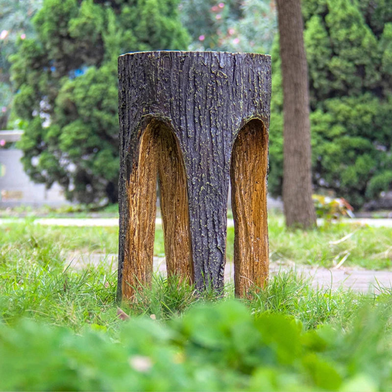 AC Powered LED Wood Seat Lamp – Outdoor Landscape Light for Villa, Garden & Lawn