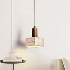 Scandinavian Wabi Sabi Stone Pendant Light – Japanese-Style Hanging Chandelier for Bedhead & Home
