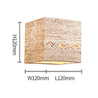Wabi Sabi Travertine Outdoor Stone Wall Lamp Waterproof LED Light Sconce for Doorway Corridor & Bedroom Decor