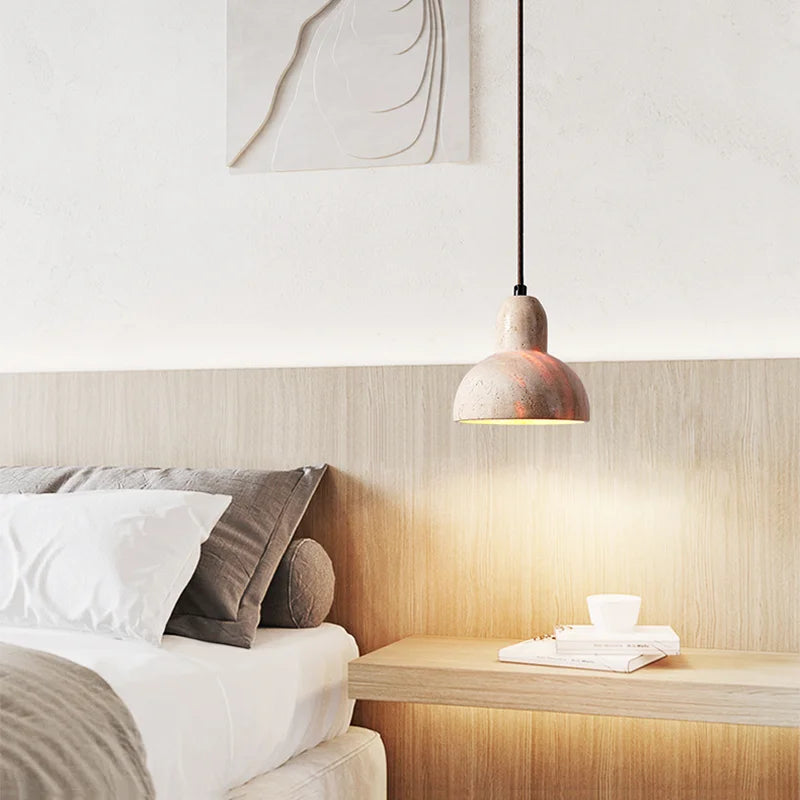 Scandinavian Wabi Sabi Pendant Light – Modern Stone Drop Lamp for Dining & Bedside