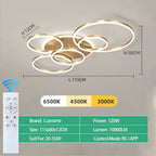 Dimmable LED Ceiling Chandelier – Modern Flush Mount Fixture for Bedroom, Living Room or Study