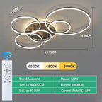 Dimmable LED Ceiling Chandelier – Modern Flush Mount Fixture for Bedroom, Living Room or Study