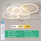 Dimmable LED Ceiling Chandelier – Modern Flush Mount Fixture for Bedroom, Living Room or Study