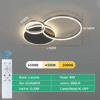 Dimmable LED Ceiling Chandelier – Modern Flush Mount Fixture for Bedroom, Living Room or Study