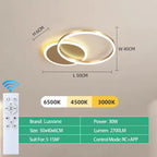 Dimmable LED Ceiling Chandelier – Modern Flush Mount Fixture for Bedroom, Living Room or Study