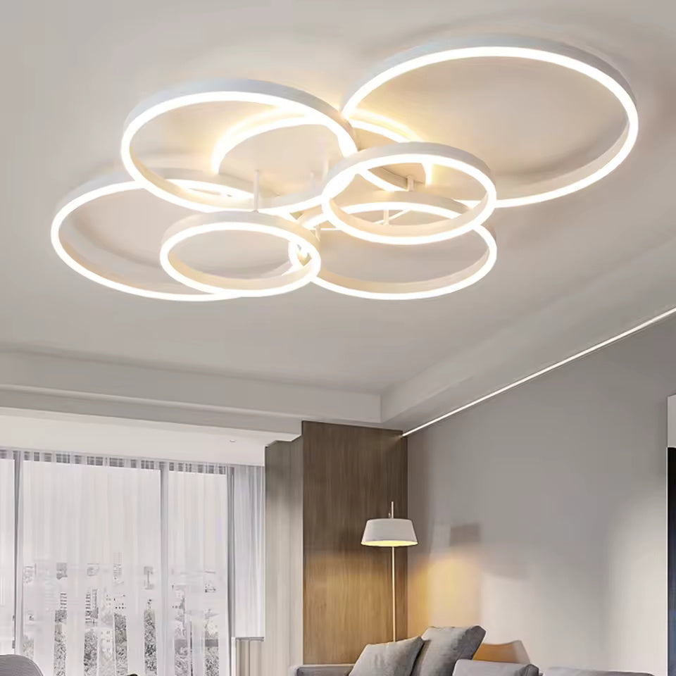 Dimmable LED Ceiling Chandelier – Modern Flush Mount Fixture for Bedroom, Living Room or Study