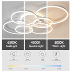 Dimmable LED Ceiling Chandelier – Modern Flush Mount Fixture for Bedroom, Living Room or Study
