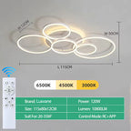 Dimmable LED Ceiling Chandelier – Modern Flush Mount Fixture for Bedroom, Living Room or Study