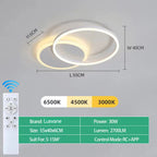 Dimmable LED Ceiling Chandelier – Modern Flush Mount Fixture for Bedroom, Living Room or Study