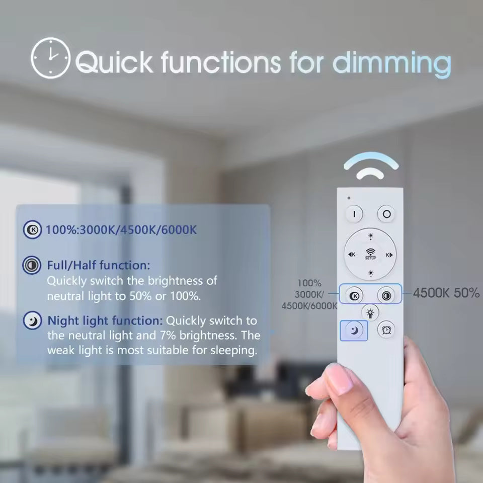 Dimmable LED Ceiling Chandelier – Modern Flush Mount Fixture for Bedroom, Living Room or Study