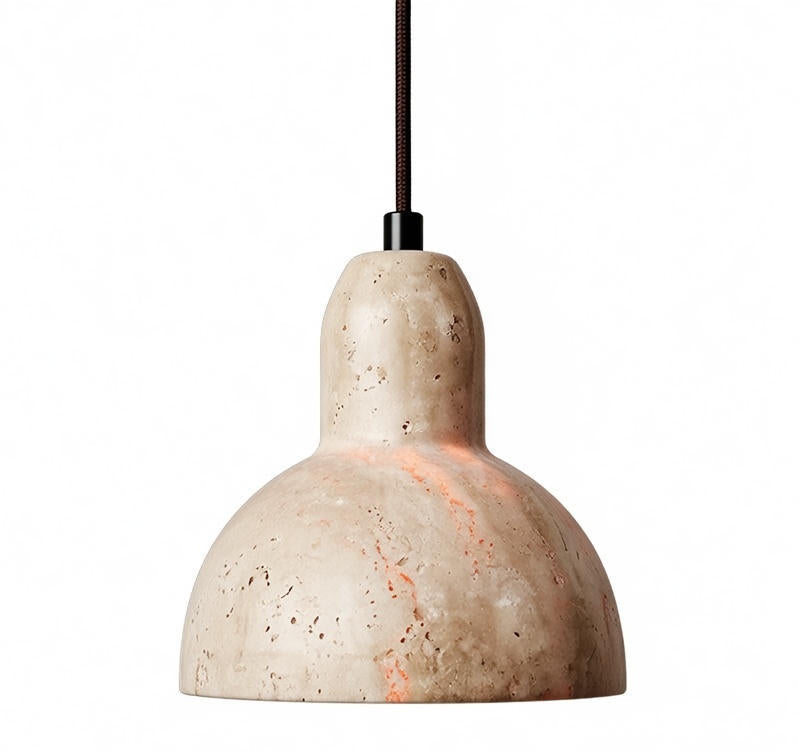 Beige terrazzo pendant light on a white background